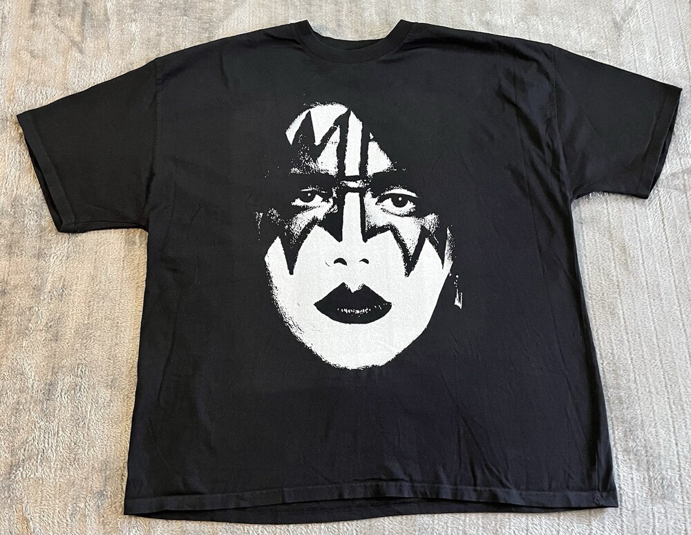 KISS Ace Frehley Spaceman Graphic T-Shirt Size 2XL Black Cotton Rock N Roll Tee